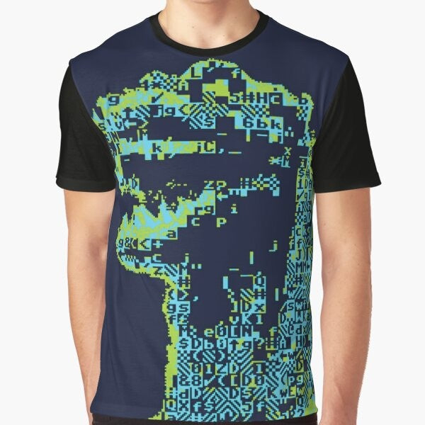 Godzilla inspired ASCII art graphic t-shirt