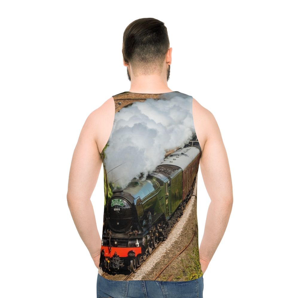 Man wearing The Classic Flying Scotsman Unisex Tank Top - men back