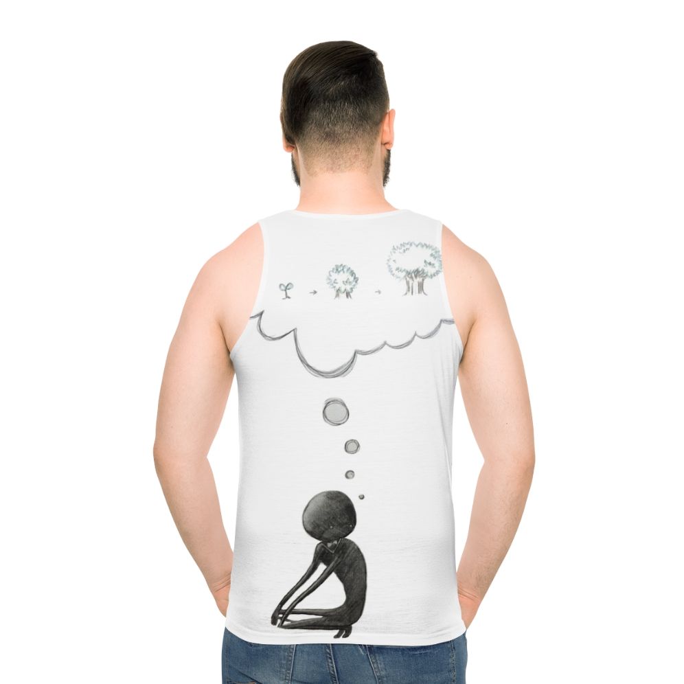 Deemo Thinking About Growing Up Unisex Tank Top - men back