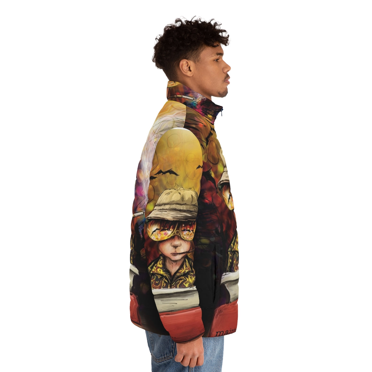 Puffer jacket inspired by the iconic writer Hunter S. Thompson - men side right