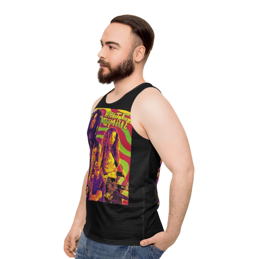 Rob Zombie inspired white unisex tank top - men side