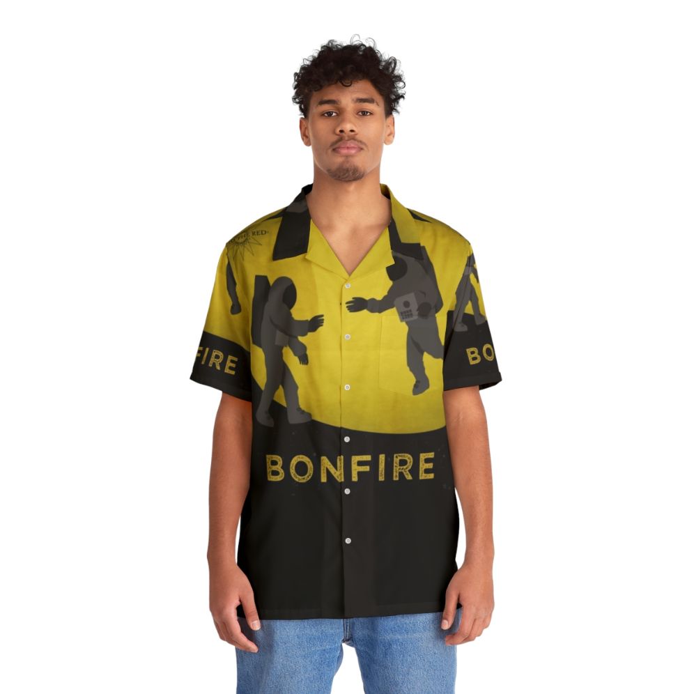 Bonfire Artwork Hawaiian Shirt featuring Skywardwind music and lunar design - People Front