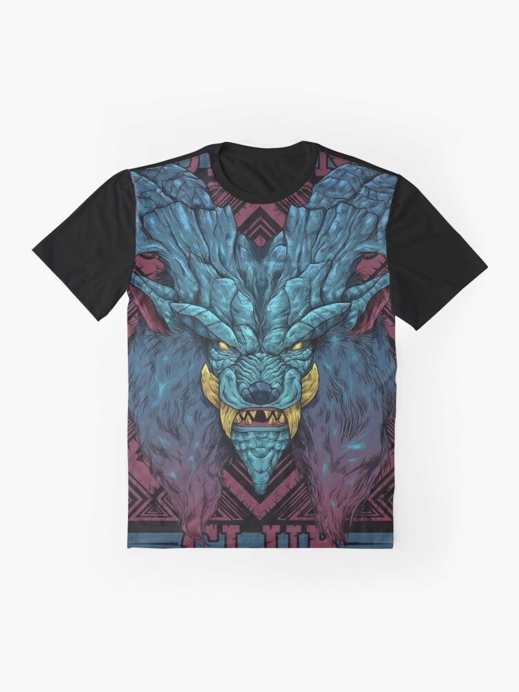 Hunting Club Lunastra Graphic T-Shirt featuring the Elder Dragon from the Monster Hunter video game series - Flat lay