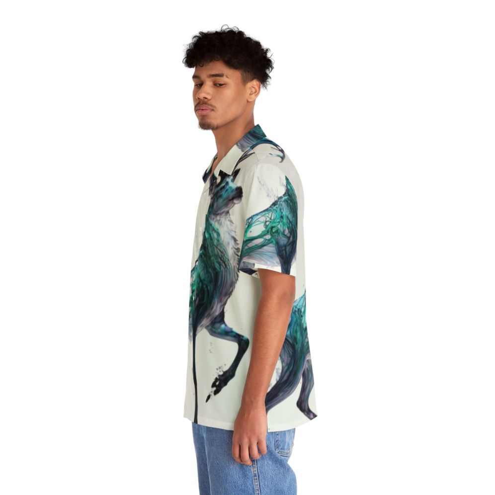 A Hawaiian shirt featuring a legendary stag in a holographic print - People Left