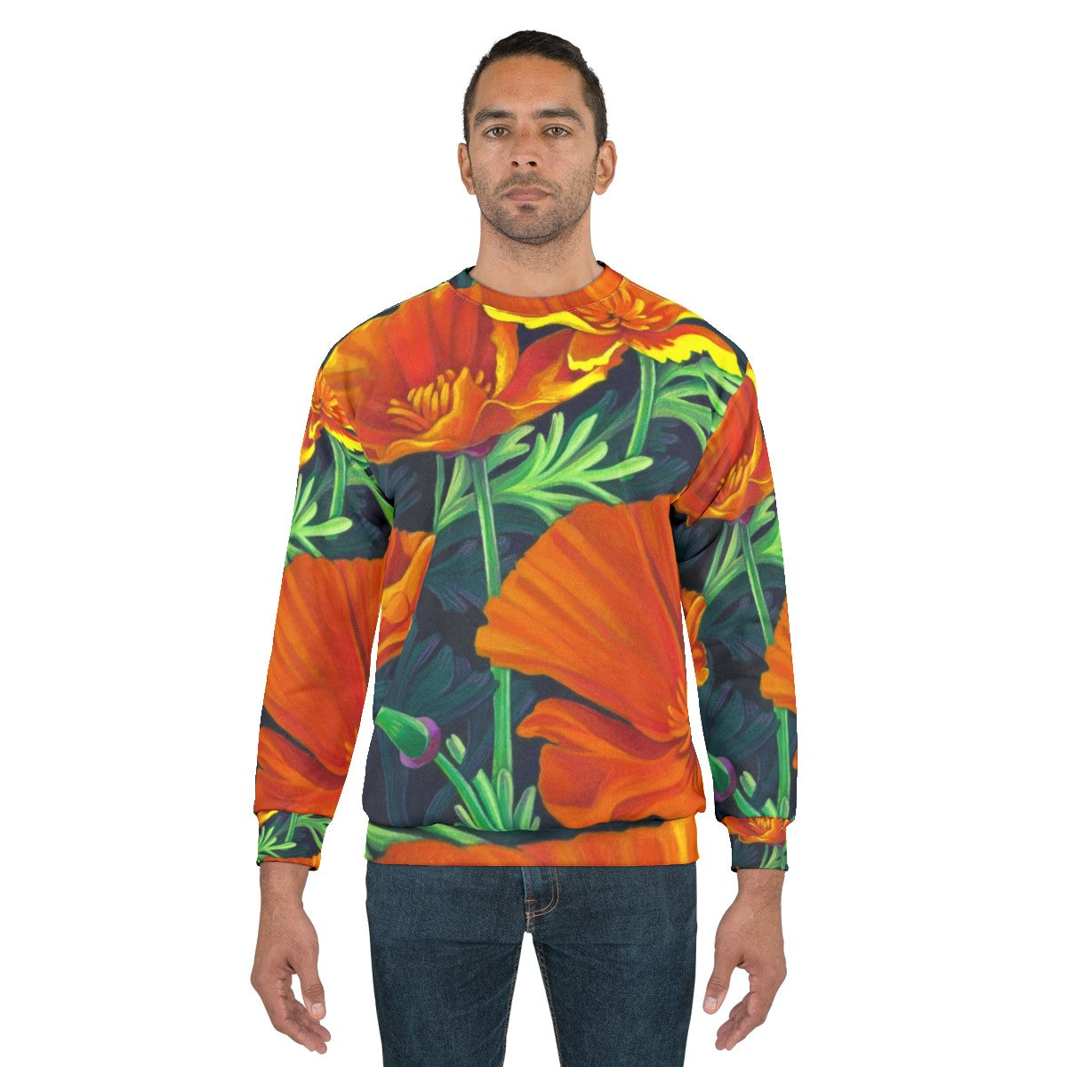 California poppies floral sweatshirt - men