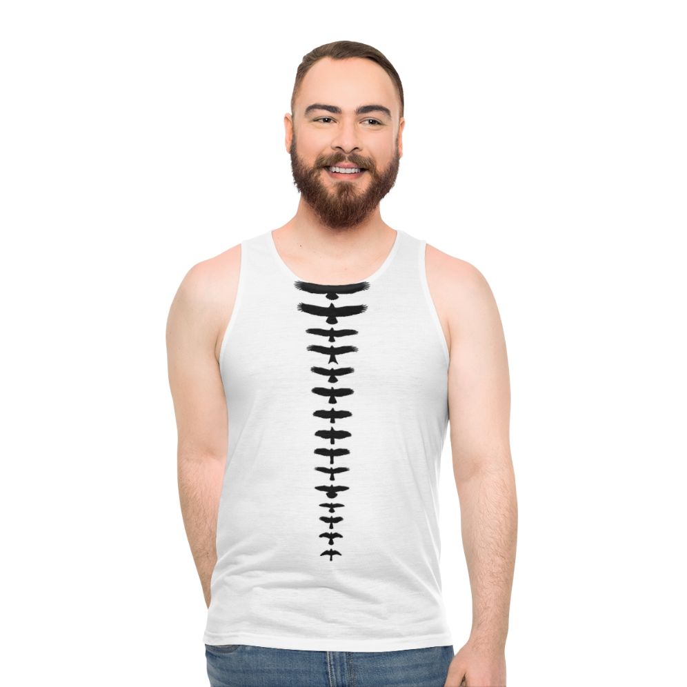 Raptor silhouette black tank top - men