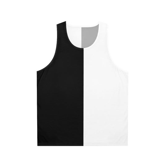 Monochrome half black half white unisex tank top