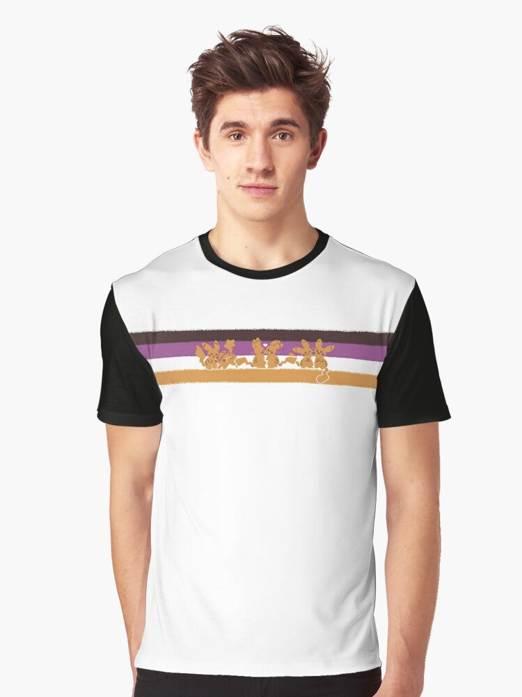 Nonbinary pride graphic t-shirt with "Electric Love" design - Men