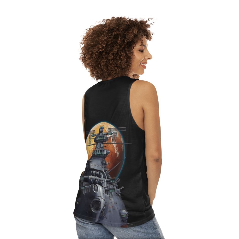 Retro Anime Battleship Yamato Unisex Tank Top - women back