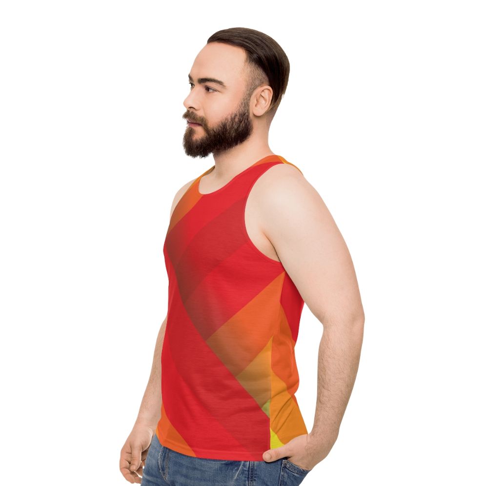 Colorblock striped unisex tank top - men side