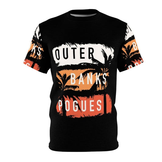 Outer Banks Pogue Fan T-Shirt with Coastal Themed All-Over Print