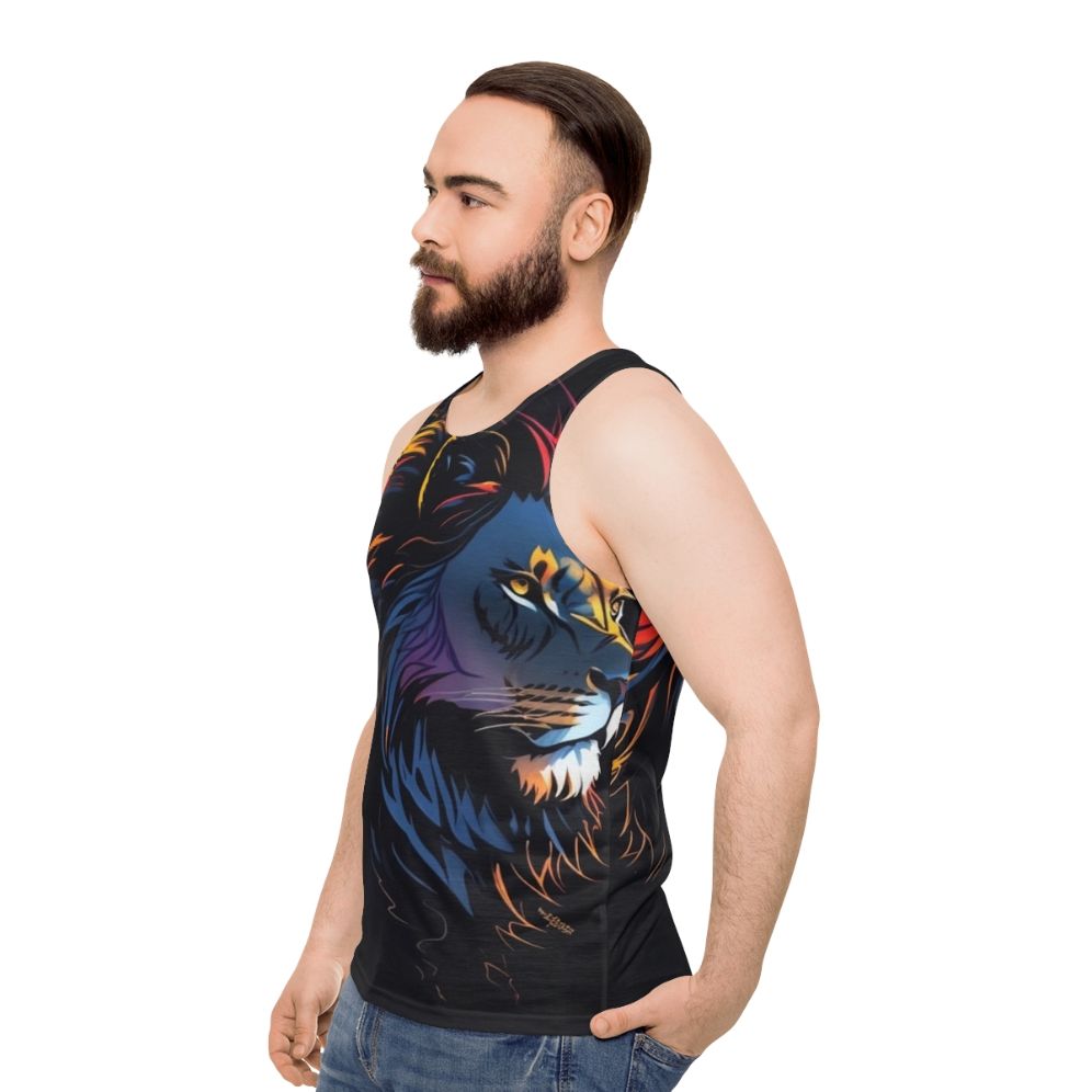 Unisex tank top with iconic lion print - men side