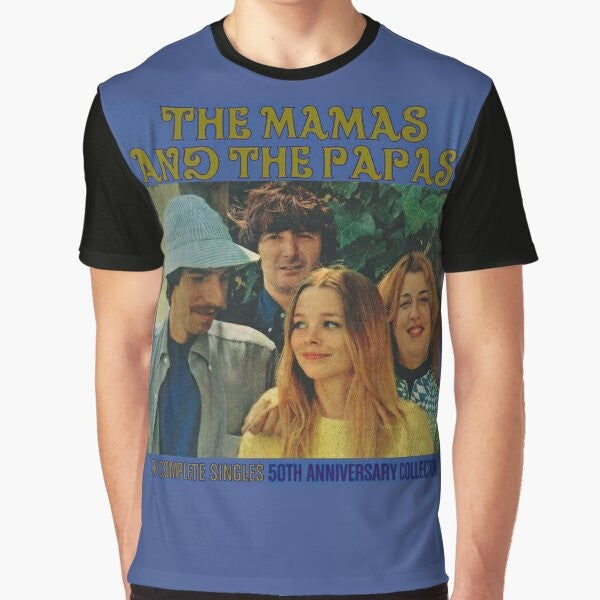 Vintage-inspired graphic t-shirt featuring the iconic "California Dreaming" design of the Mamas and the Papas band.