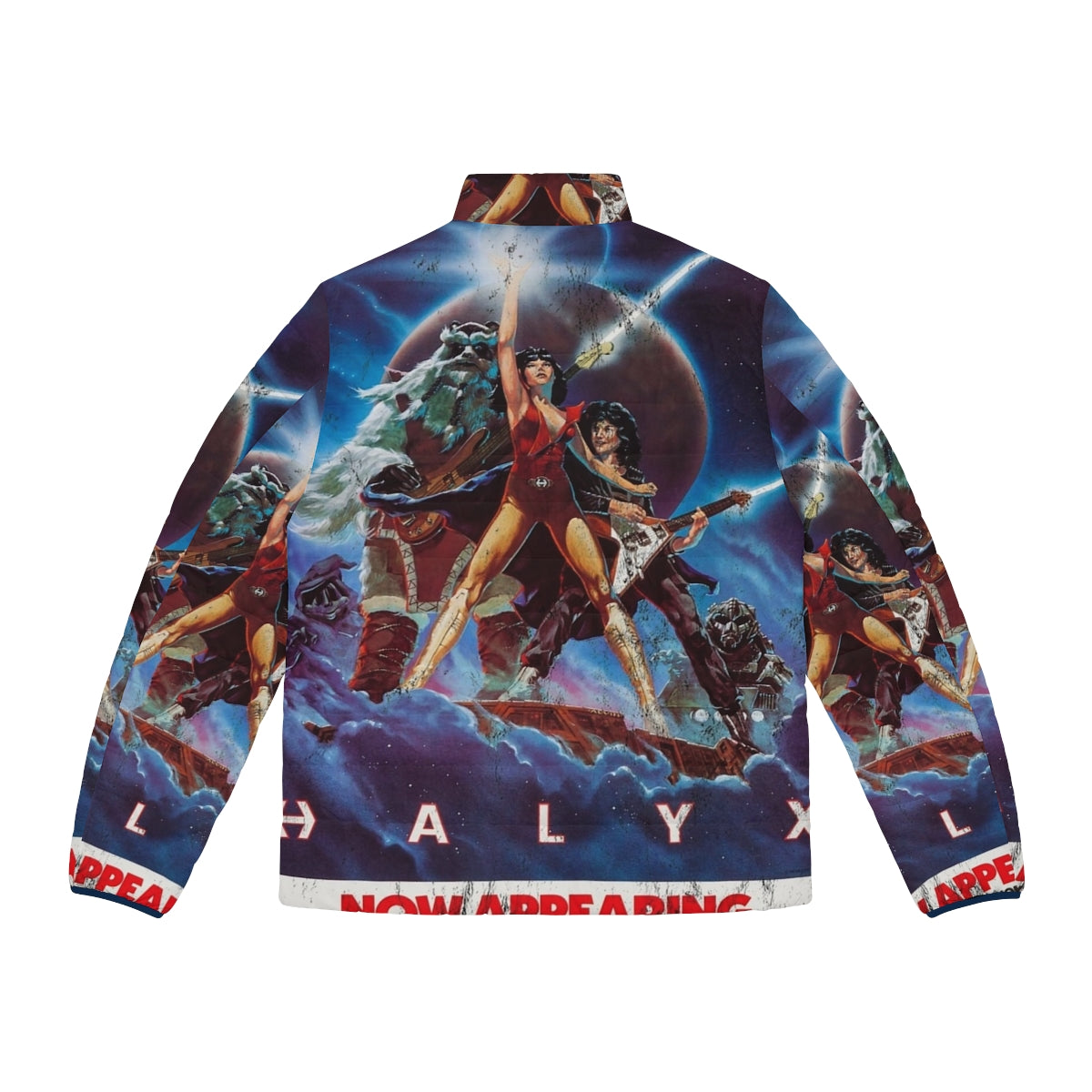 Vintage Haylx puffer jacket with faded sci-fi and Disney inspired design - Back