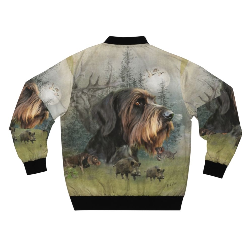 German Wirehaired Pointer Boar Hunting Bomber Jacket - Back