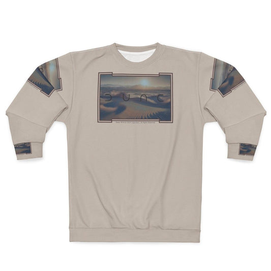 Dune-inspired desert planet sweatshirt with two moons