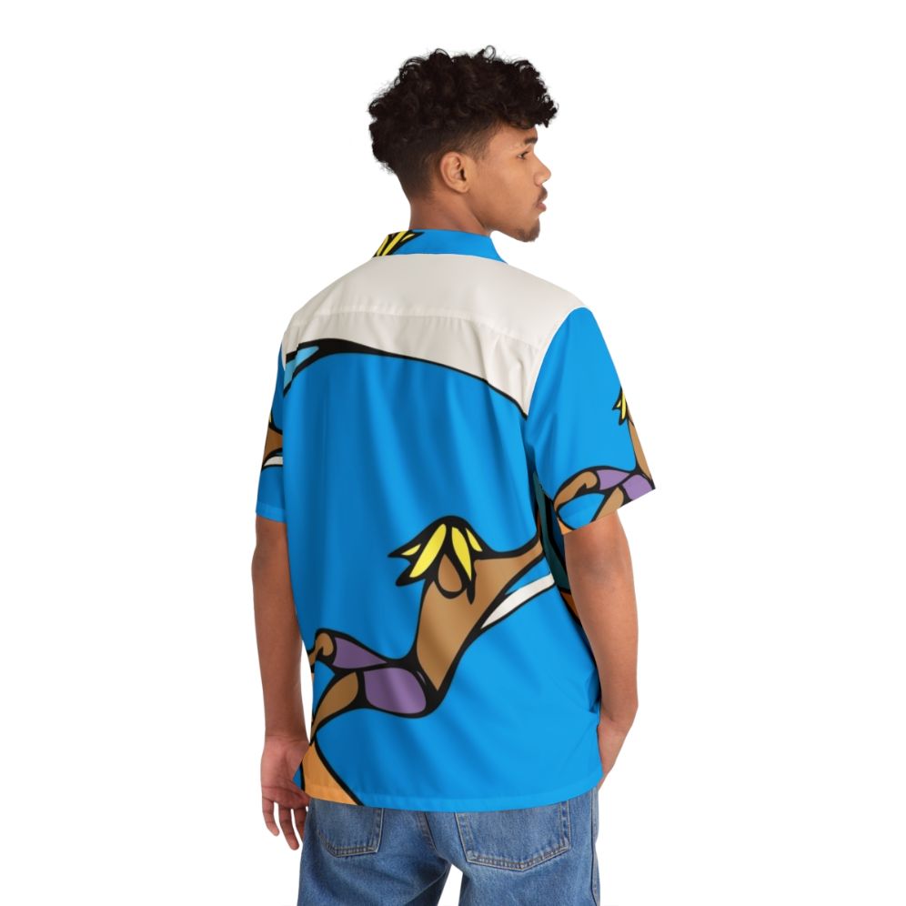 Hand Drag Hawaiian Shirt featuring beach and ocean graphics - People Back