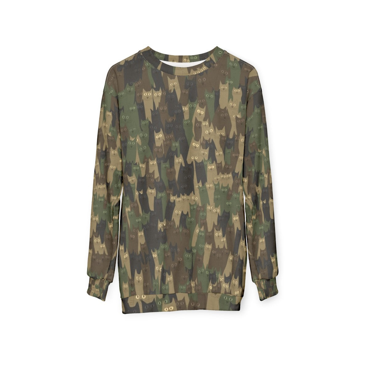 Camouflage cats military style sweatshirt - hanging