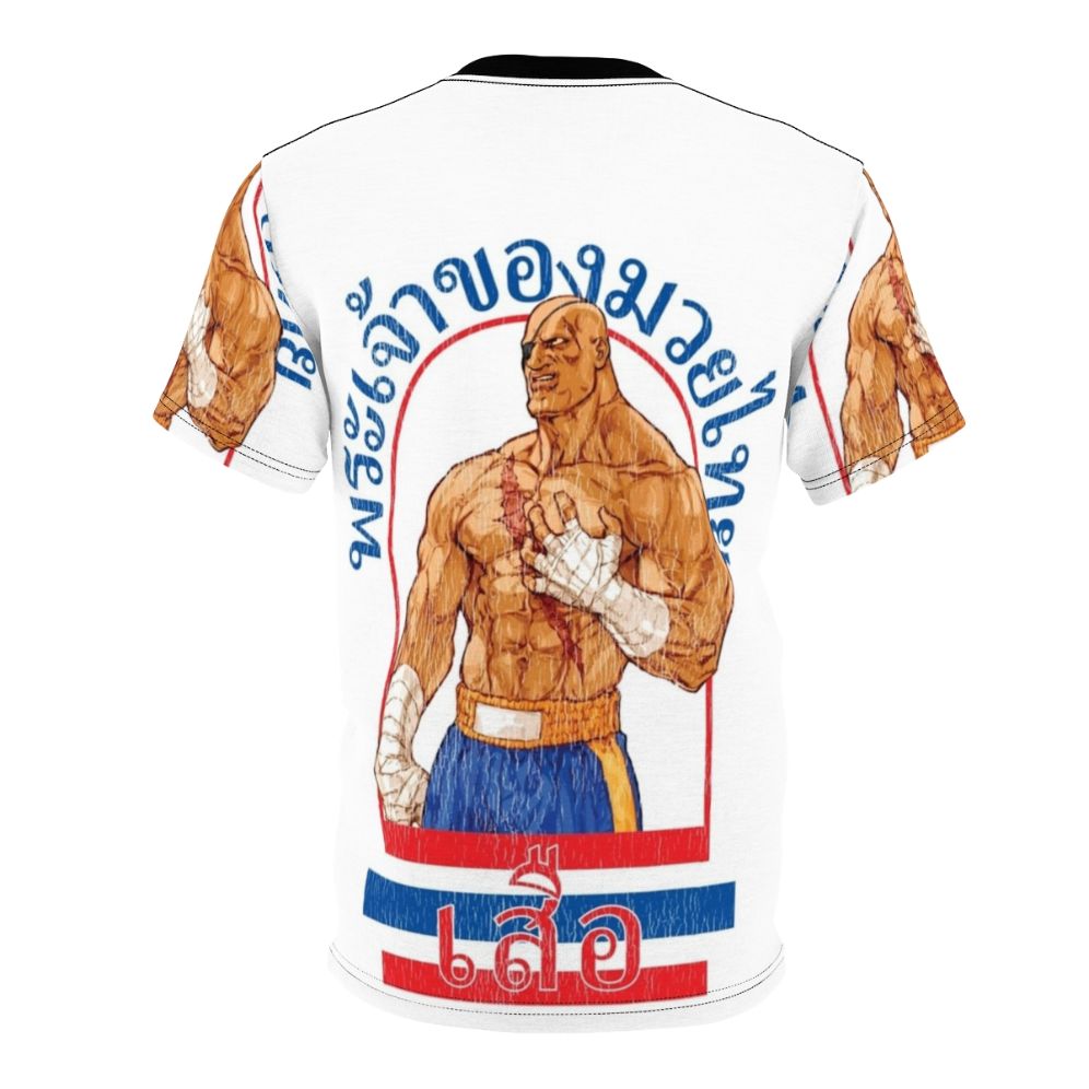 Muay Thai-inspired t-shirt featuring Sagat, the iconic Street Fighter character - Back