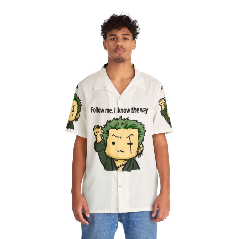 One Piece Roronoa Zoro Hawaiian Shirt - People Front