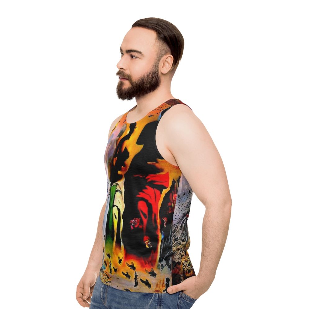 Vintage abstract surreal tank top with modern art inspired by Salvador Dali - men side