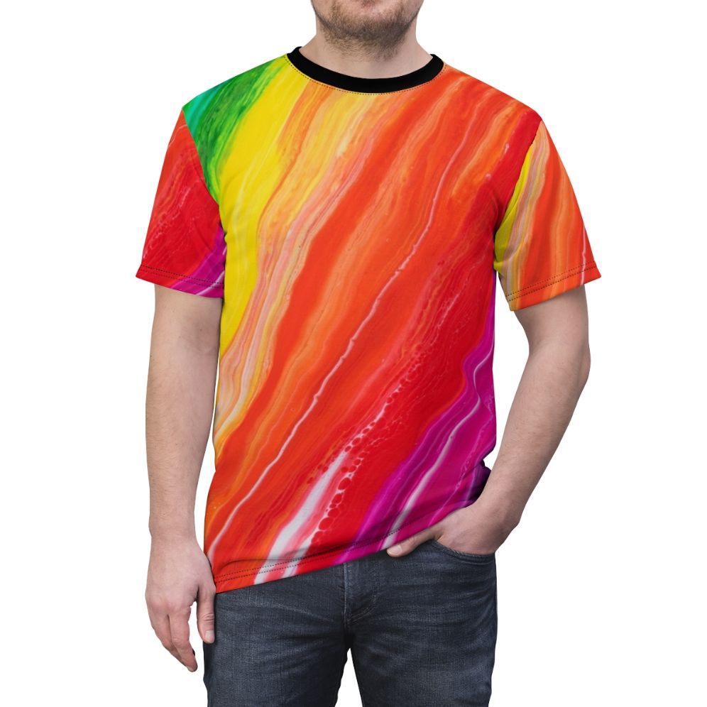 Mal's abstract graphic design printed on a high-quality t-shirt - men front