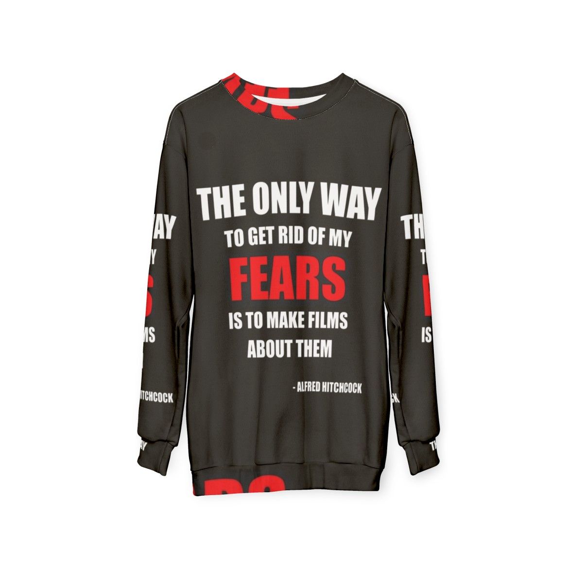 Alfred Hitchcock Quote Sweatshirt featuring iconic film director's quote - hanging