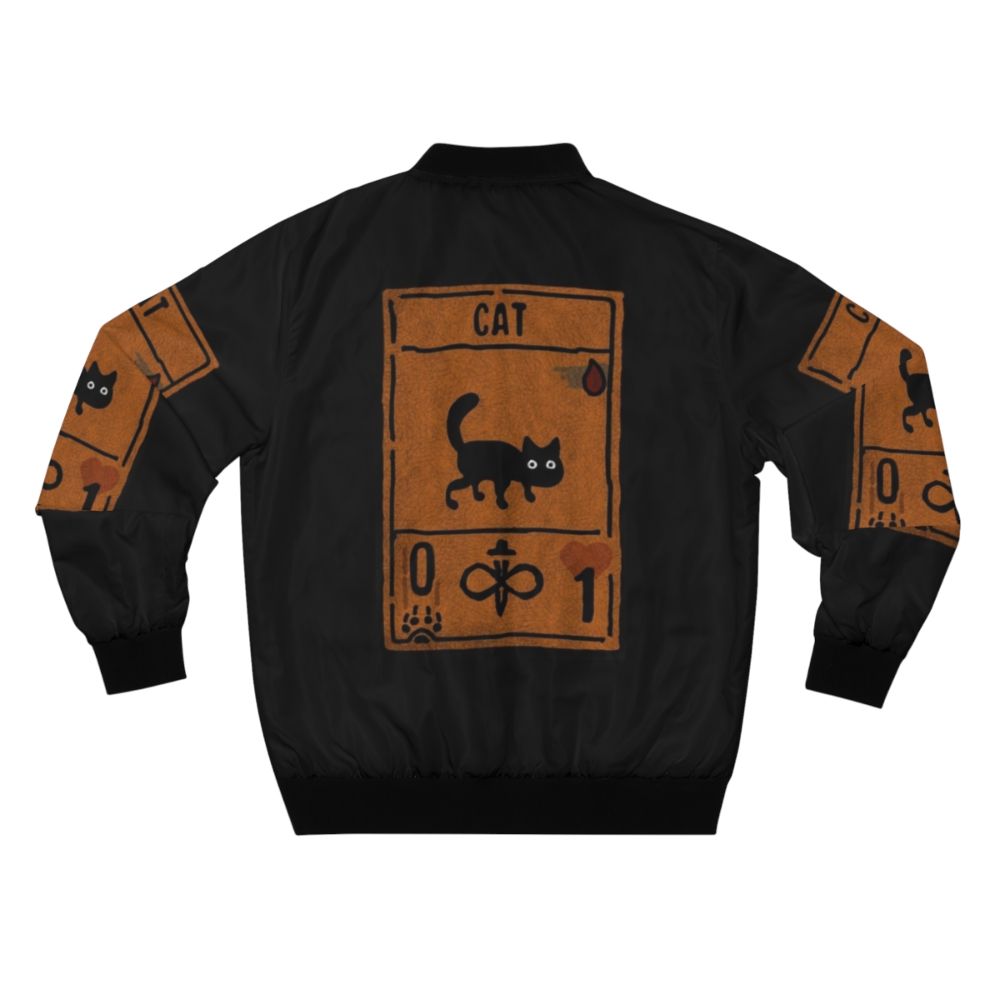 Inscryption bomber jacket featuring horror game elements like the stoat and Leshy - Back