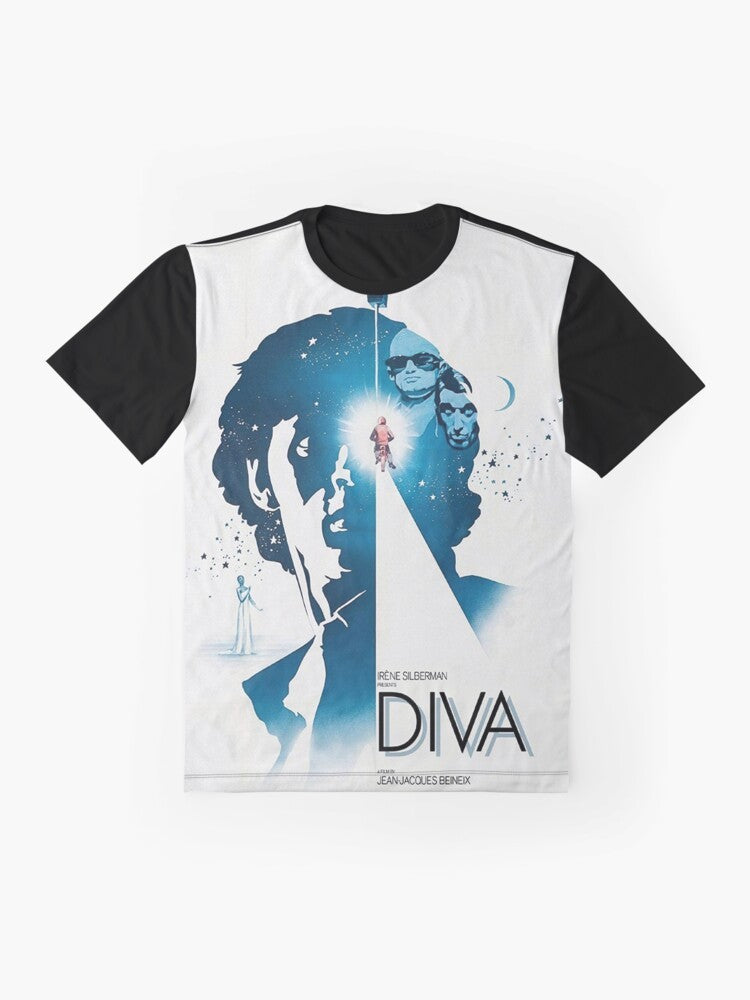 Diva 1981 French Film Graphic T-Shirt featuring the iconic theatrical poster - Flat lay