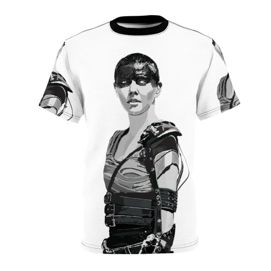 Mad Max Fury Road Furiosa inspired t-shirt featuring a post-apocalyptic design