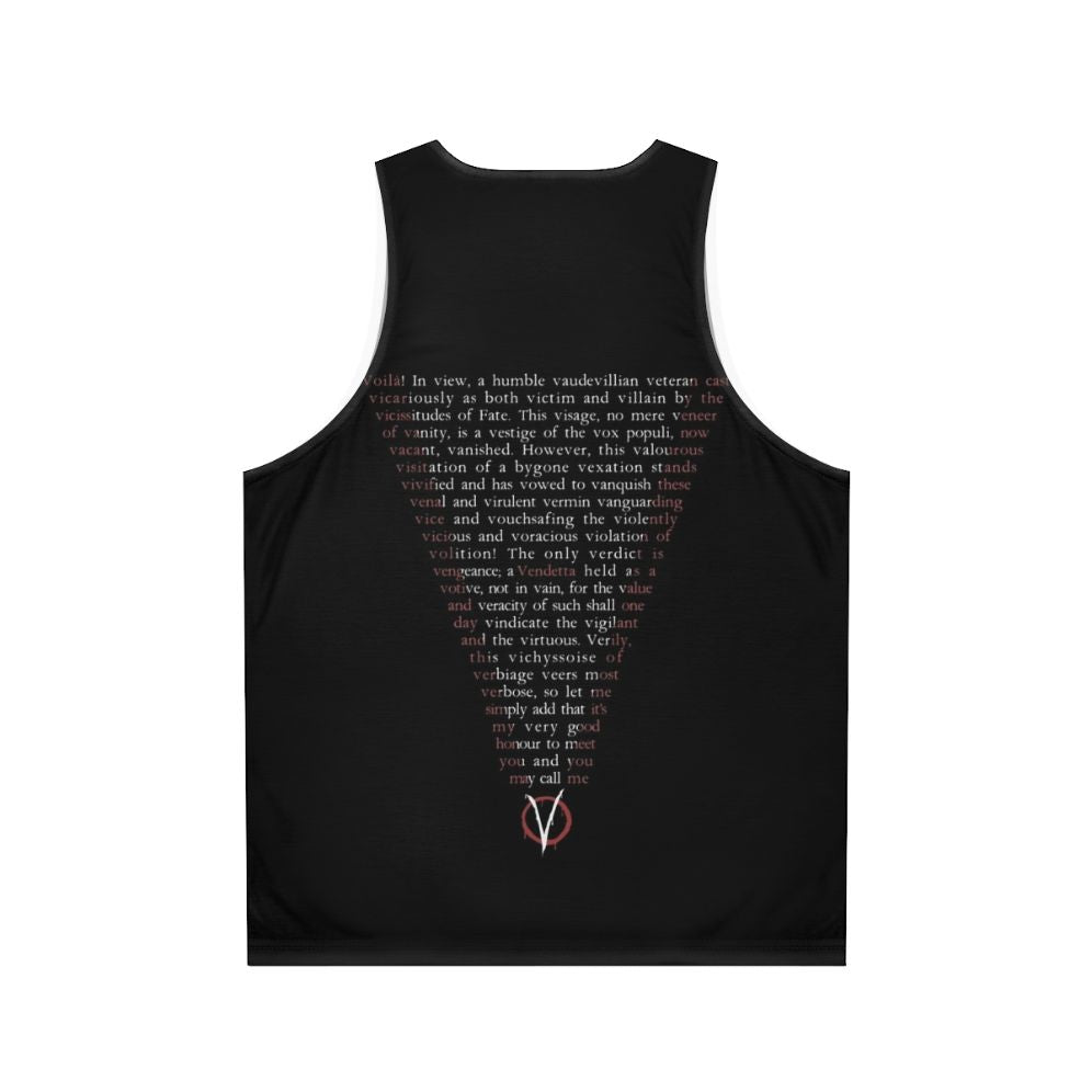 V For Vendetta Unisex Tank Top - Back