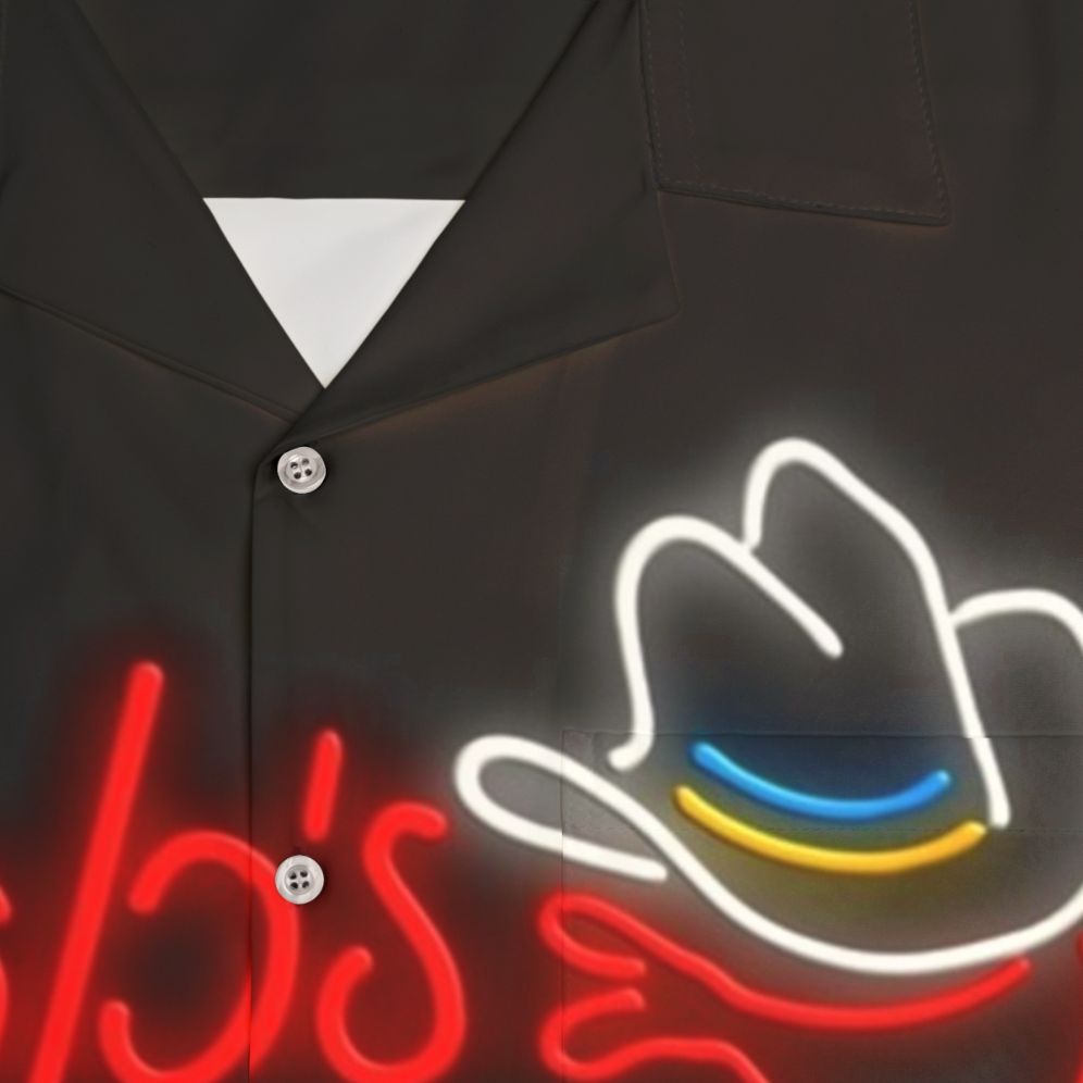 Bob's Country Bunker Hawaiian Shirt with Blues Brothers Inspired Design - Detail