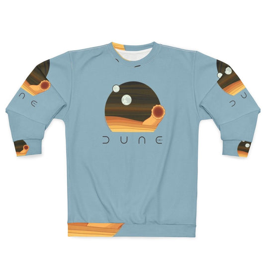 Dune-inspired desert night and sandworm sweatshirt design