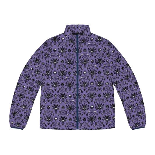 Disney Haunted Mansion Wallpaper Tile Puffer Jacket