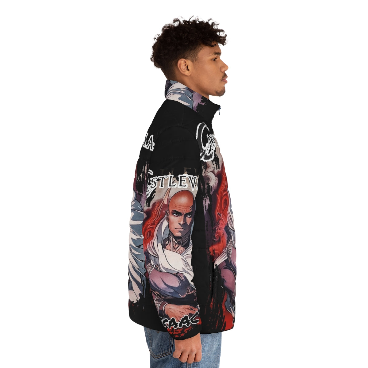 Castlevania Isaac Forge Master Puffer Jacket with Anime Inspired Design - men side right