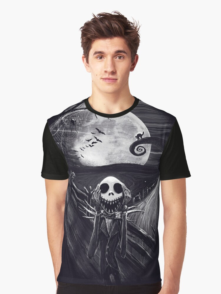 The Scream Before Christmas Jack Skellington Graphic T-Shirt, featuring a spooky and funny skeleton design - Men