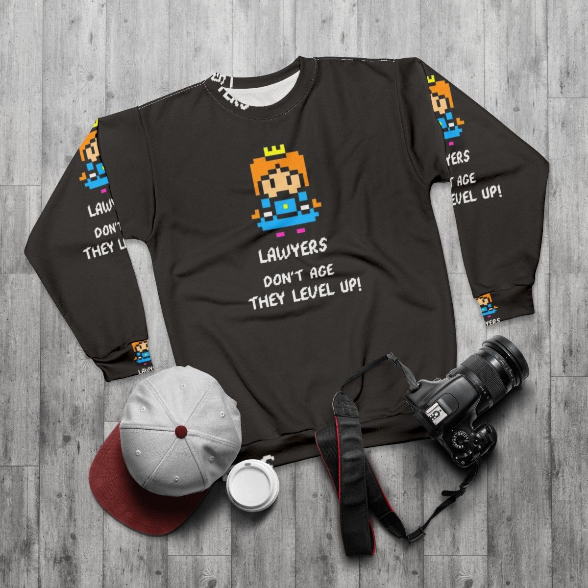 Lawyers Don't Age They Level Up Gamer Sweatshirt - flat lay