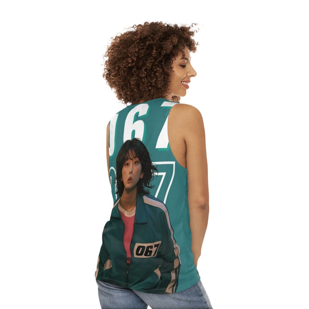 Squid Game Player 067 Kang Sae Byeok Unisex Tank Top - women back