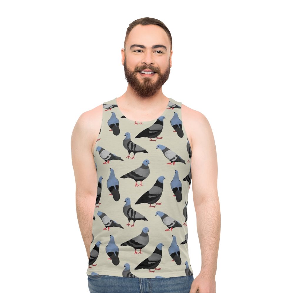 Colorful pigeon pattern unisex tank top - men