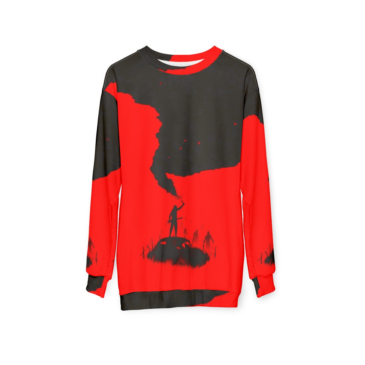 SOS Zombie Apocalypse Silhouette Sweatshirt - hanging