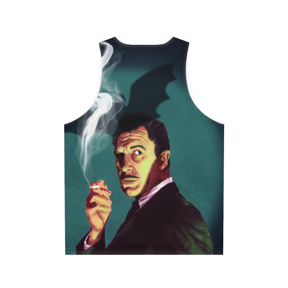 Unisex tank top featuring retro image of actor Vincent Price - Back