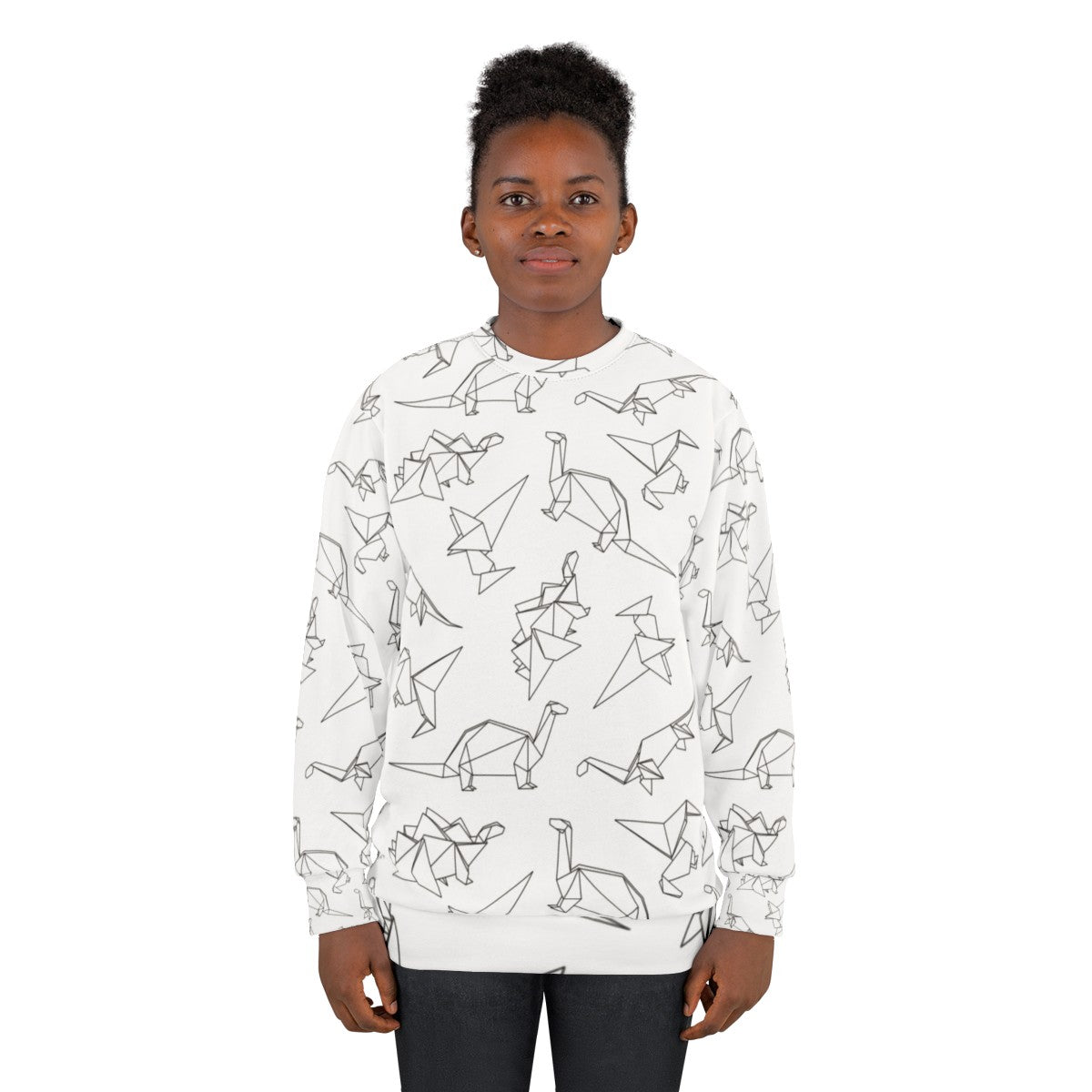 Geometric dinosaur origami sweatshirt - women