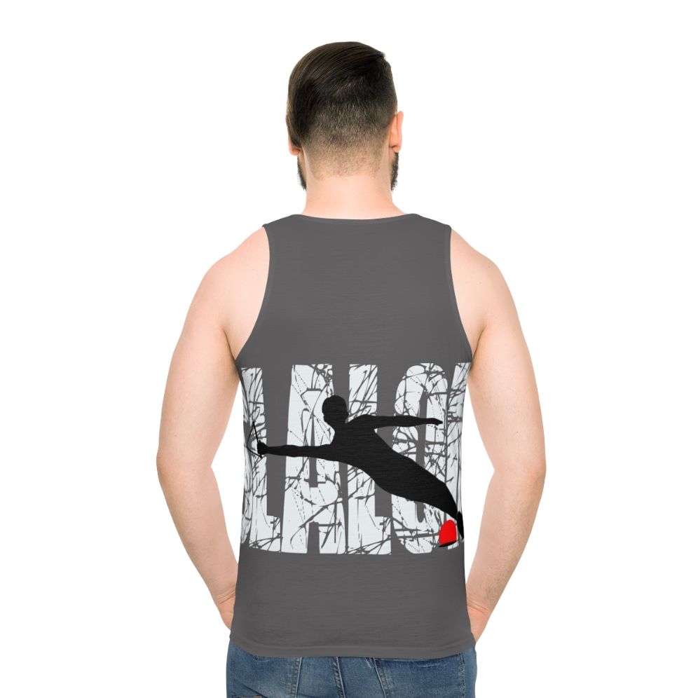 Slalom water skier unisex tank top - men back