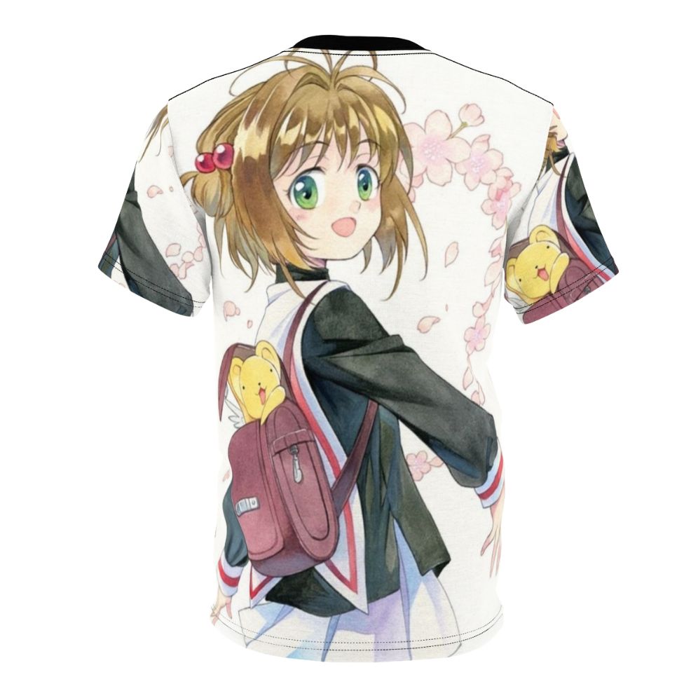 Vibrant Sakura inspired t-shirt design featuring characters from the beloved anime and manga series, Cardcaptor Sakura. - Back