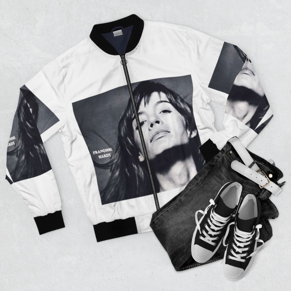 Françoise Hardy La Question Vintage Bomber Jacket - Flat lay