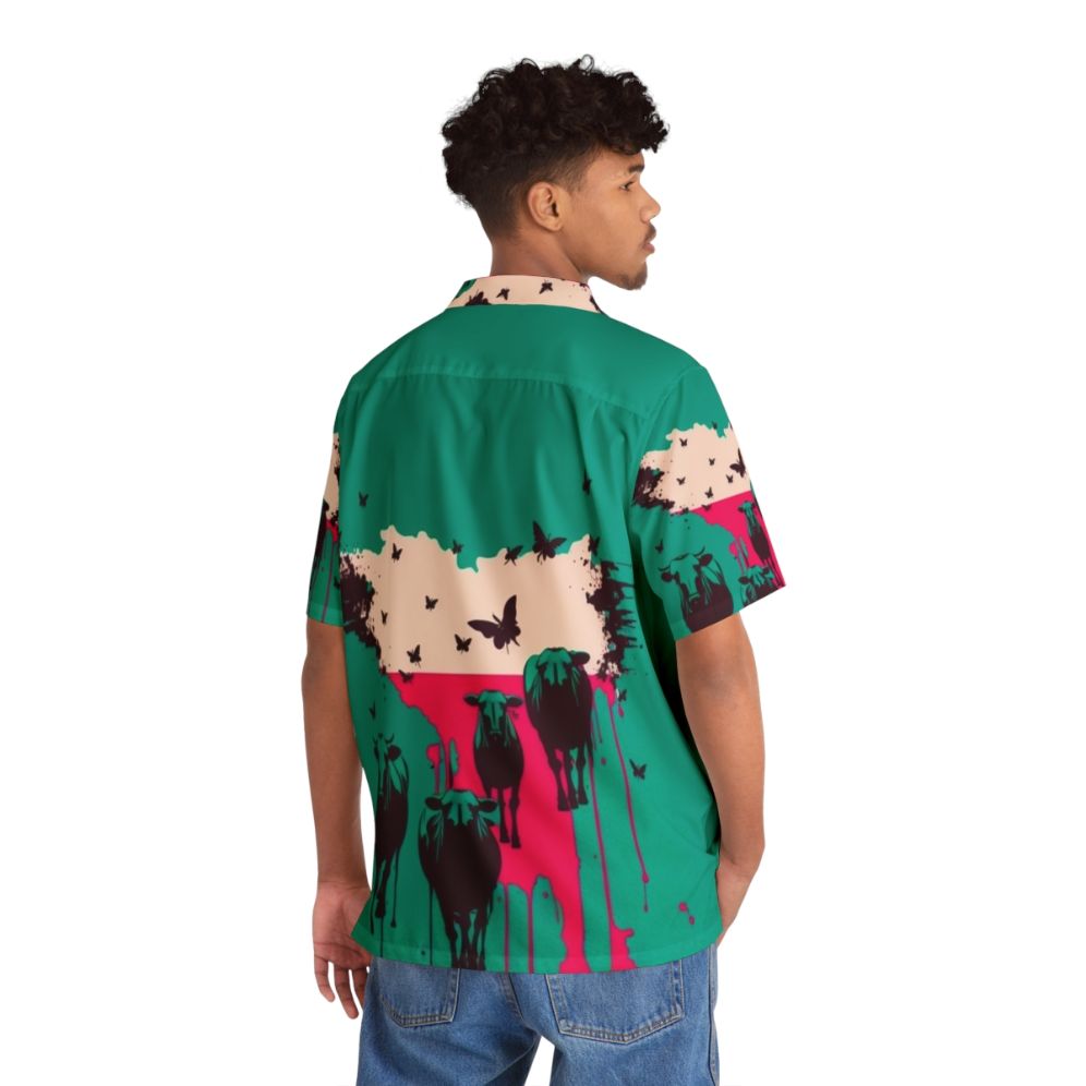 Wild Cows Hawaiian Shirt featuring cows and outdoor adventure - People Back