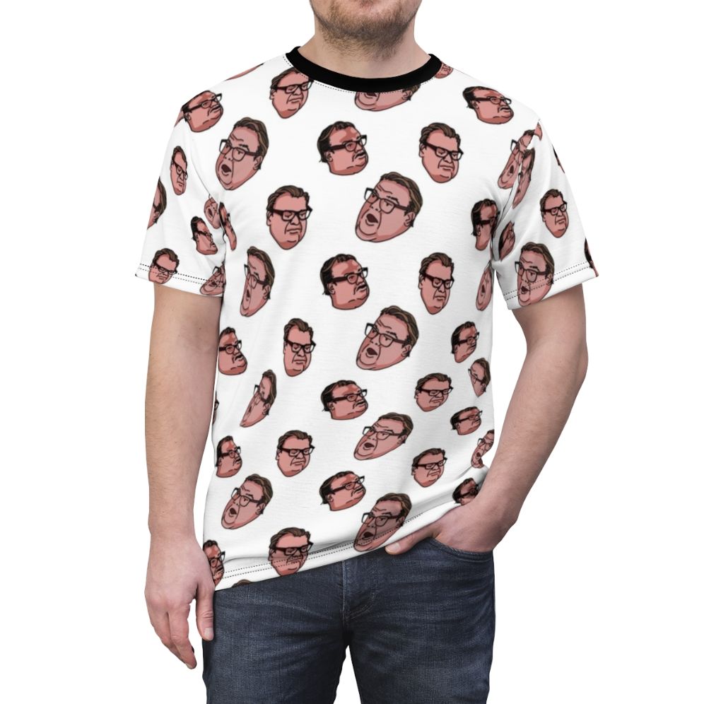 Vintage-style t-shirt design featuring Matt Foley, the iconic motivational speaker character played by Chris Farley on Saturday Night Live - men front