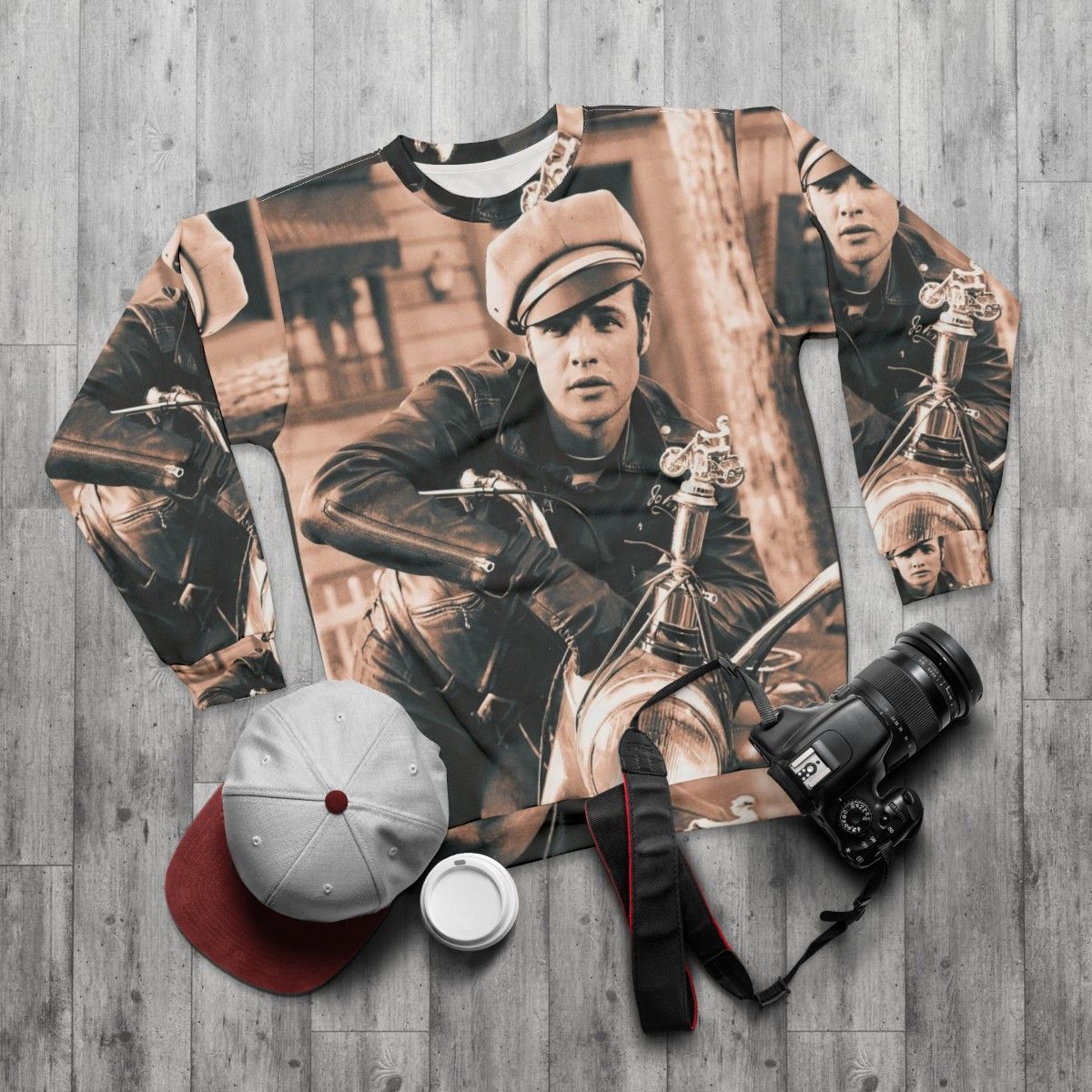 Vintage Marlon Brando D58 Sweatshirt - flat lay