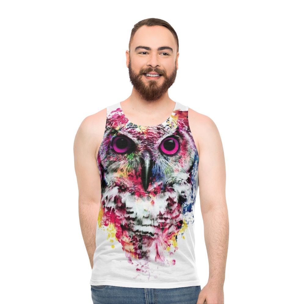 Colorful Owl Unisex Tank Top - men