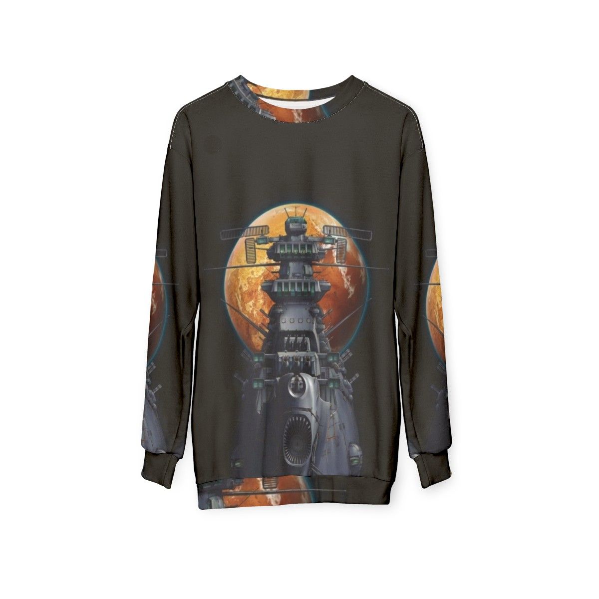 Vintage Space Battleship Yamato Anime Sweatshirt - hanging